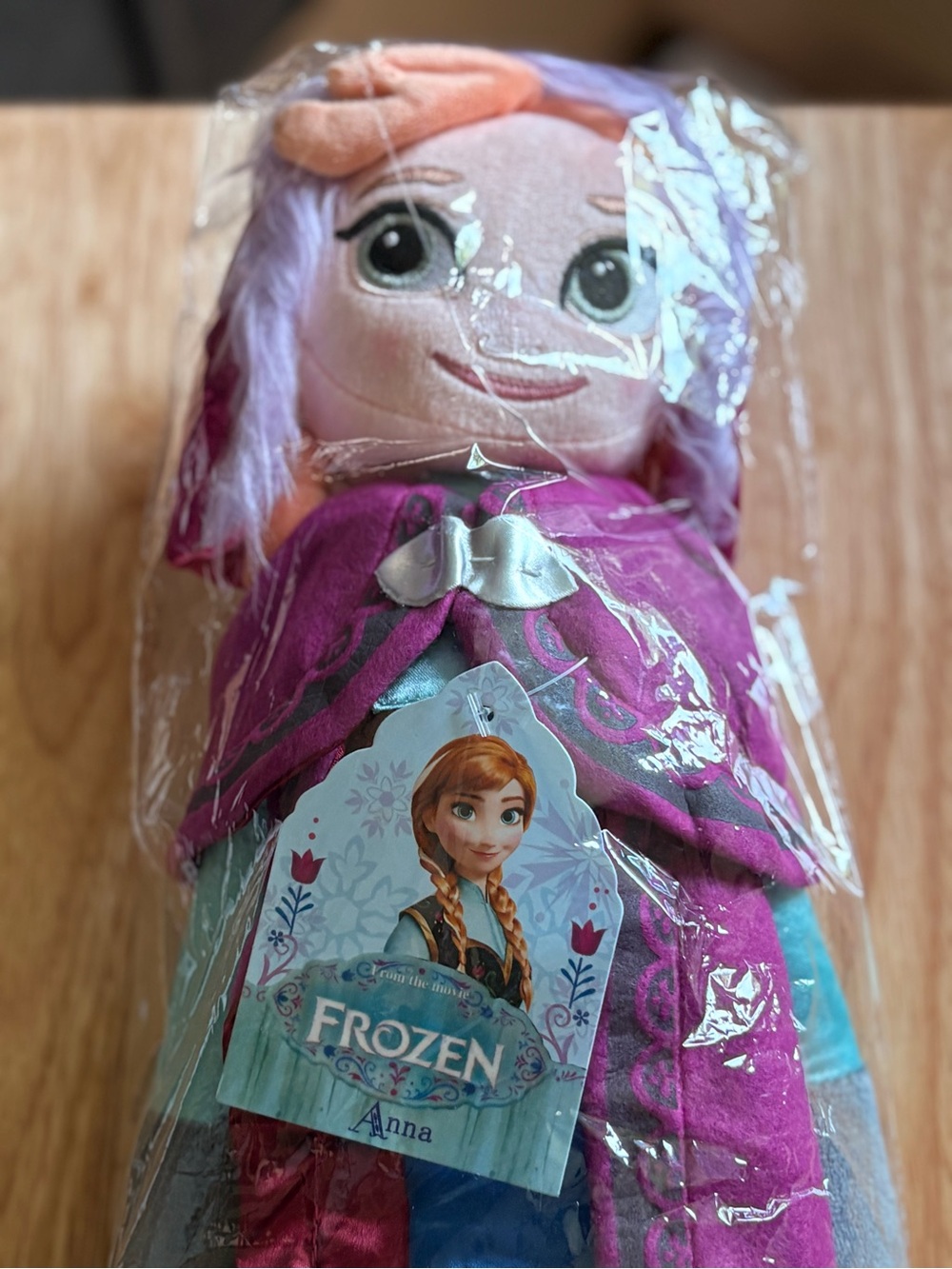 Disney Anna Plush Doll in Pink & Purple Outfit